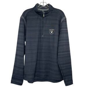Tommy Bahama Island Zone Raiders gray quarter zip long sleeve men's Large UPF 30